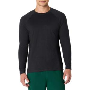 image:imageAmazon Essentials Mens Athletic Soft Performance Lightweight Long Sleeve Gym Workout ShirtSpace Dye Black