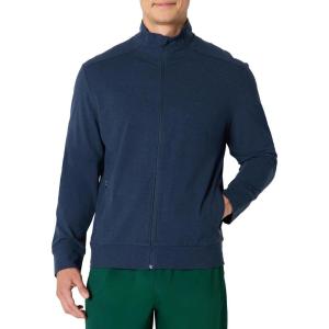 image:imageAmazon Essentials Mens Athletic Soft Performance Lightweight Zip Up Gym Workout JacketSpace Dye Navy