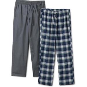 image:imageAmazon Essentials Mens Full Length Relaxed Fit Lounge Sleepwear Pajama Bottom Pants Cotton Stretch PoplinCharcoalCountry Plaid