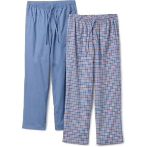 image:imageAmazon Essentials Mens Full Length Relaxed Fit Lounge Sleepwear Pajama Bottom Pants Cotton Stretch PoplinCheckCornflower Blue