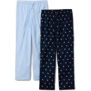 image:imageAmazon Essentials Mens Full Length Relaxed Fit Lounge Sleepwear Pajama Bottom Pants Cotton Stretch PoplinDucksLight Blue