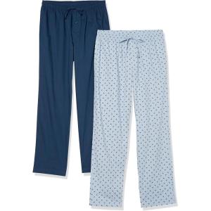 image:imageAmazon Essentials Mens Full Length Relaxed Fit Lounge Sleepwear Pajama Bottom Pants Cotton Stretch PoplinIce Blue FlamingoIndigo