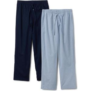 image:imageAmazon Essentials Mens Full Length Relaxed Fit Lounge Sleepwear Pajama Bottom Pants Cotton Stretch PoplinNavyThin Stripe