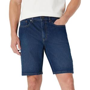 image:imageAmazon Essentials Mens Heavyweight Stretch StraightFit Jean ShortsDark Midnight Wash