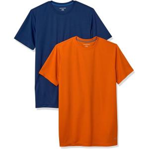 image:imageAmazon Essentials Mens Moisture Wicking Breathable Active Performance Tech Gym TShirts Pack of 2OrangeNavy