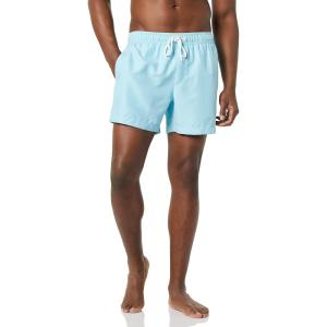 image:imageAmazon Essentials Mens Swim Trunks with Mesh Lining Pockets Drawstring ClosureLight Blue