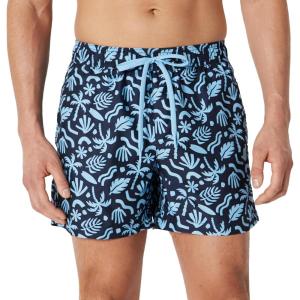 image:imageAmazon Essentials Mens Swim Trunks with Mesh Lining Pockets Drawstring ClosureNavy Tropical