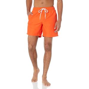 image:imageAmazon Essentials Mens Swim Trunks with Mesh Lining Pockets Drawstring ClosureOrange