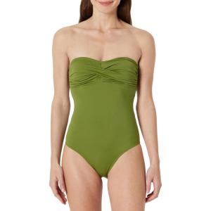 image:imageAmazon Essentials Womens Bandeau One Piece SwimsuitOlive