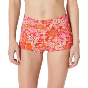 image:imageAmazon Essentials Womens Boy Short Swim Bikini Bottom with Full CoverageBright Poppy Red Folk Floral