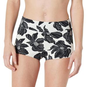 image:imageAmazon Essentials Womens Boy Short Swim Bikini Bottom with Full CoverageCream Black Floral