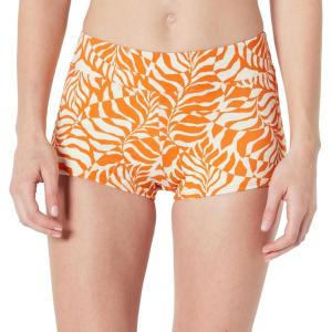 image:imageAmazon Essentials Womens Boy Short Swim Bikini Bottom with Full CoverageRust Orange Abstract Palms