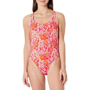 image:imageAmazon Essentials Womens CrissCross Back OnePiece SwimsuitBright Poppy Red Folk Floral