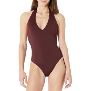 image:imageAmazon Essentials Womens Halter One Piece SwimsuitDeep Brown