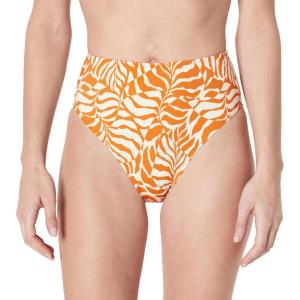 image:imageAmazon Essentials Womens High Waist High Leg Bikini BottomRust Orange Abstract Palms