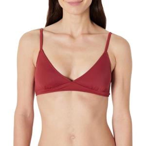 image:imageAmazon Essentials Womens LightSupport Triangle Bikini Swimsuit Top with Adjustable StrapsBrick Red