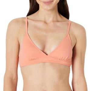 image:imageAmazon Essentials Womens LightSupport Triangle Bikini Swimsuit Top with Adjustable StrapsCoral Pink