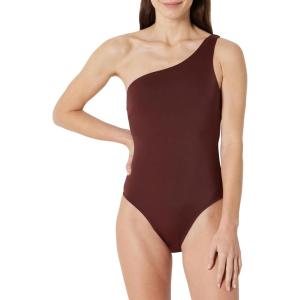 image:imageAmazon Essentials Womens OneShoulder OnePiece SwimsuitDeep Brown