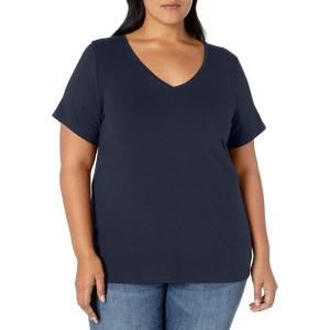 image:imageAmazon Essentials Womens Plus Size ShortSleeve VNeck TShirtNavy
