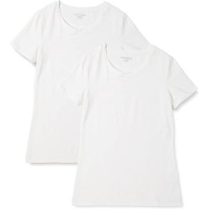image:imageAmazon Essentials Womens RegularFit ShortSleeve TShirt Crewneck and VNeck Options MultipacksWhite