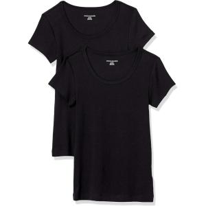 image:imageAmazon Essentials Womens SlimFit CapSleeve Scoop Neck TShirtBlack