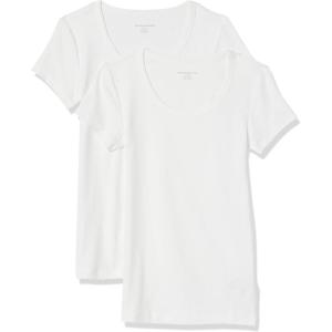 image:imageAmazon Essentials Womens SlimFit CapSleeve Scoop Neck TShirtWhite