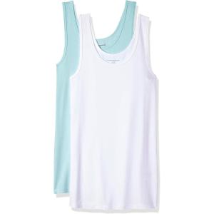 image:imageAmazon Essentials Womens SlimFit Scoop Neck Tank TopAqua BlueWhite