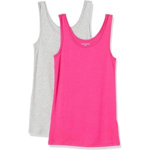 image:imageAmazon Essentials Womens SlimFit Scoop Neck Tank TopBright PinkGrey Heather
