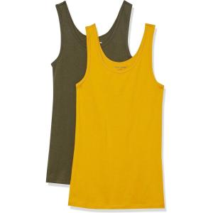 image:imageAmazon Essentials Womens SlimFit Scoop Neck Tank TopDark OliveDark Golden Yellow