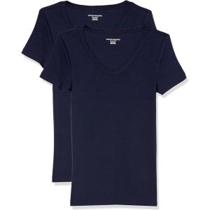 image:imageAmazon Essentials Womens SlimFit ShortSleeve VNeck TShirtNavyNavy