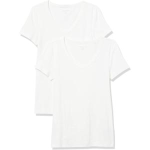 image:imageAmazon Essentials Womens SlimFit ShortSleeve VNeck TShirtWhite
