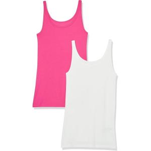 image:imageAmazon Essentials Womens SlimFit Thin Strap Tank TopDark PinkWhite