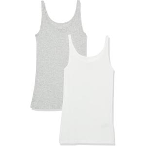 image:imageAmazon Essentials Womens SlimFit Thin Strap Tank TopLight Grey HeatherWhite