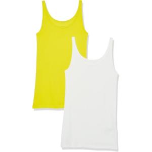 image:imageAmazon Essentials Womens SlimFit Thin Strap Tank TopLime GreenWhite