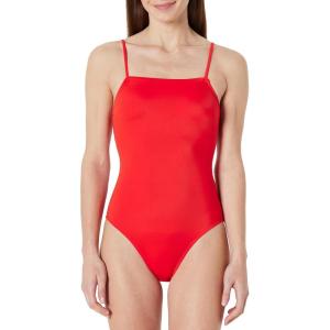 image:imageAmazon Essentials Womens Squareneck OnePiece SwimsuitBright Poppy Red
