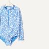 image:imageAmazon Essentials Girls Long Sleeve Rash Guard OnePiece SwimsuitBlue Ditsy Floral