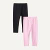 image:imageAmazon Essentials Girls and Toddlers Cotton Stretch LeggingsBlack Pink