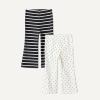 image:imageAmazon Essentials Girls and Toddlers SlimFit Cotton Knit Flare Leggings Pull On Pack of 2DotsUneven Stripe