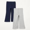 image:imageAmazon Essentials Girls and Toddlers SlimFit Cotton Knit Flare Leggings Pull On Pack of 2NavyLight Grey Heather