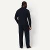 image:imageAmazon Essentials Mens CottonModal Pajama Set Long Sleeve ButtonDown Top with PantsBlack