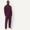 image:imageAmazon Essentials Mens CottonModal Pajama Set Long Sleeve ButtonDown Top with PantsDark Burgundy