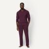 image:imageAmazon Essentials Mens CottonModal Pajama Set Long Sleeve ButtonDown Top with PantsDark Burgundy