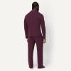 image:imageAmazon Essentials Mens CottonModal Pajama Set Long Sleeve ButtonDown Top with PantsDark Burgundy