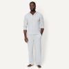 image:imageAmazon Essentials Mens CottonModal Pajama Set Long Sleeve ButtonDown Top with PantsLight Grey Heather