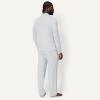 image:imageAmazon Essentials Mens CottonModal Pajama Set Long Sleeve ButtonDown Top with PantsLight Grey Heather