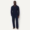 image:imageAmazon Essentials Mens CottonModal Pajama Set Long Sleeve ButtonDown Top with PantsNavy