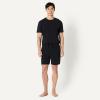 image:imageAmazon Essentials Mens CottonModal Pajama Set Short Sleeve TShirt and ShortsBlack