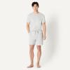 image:imageAmazon Essentials Mens CottonModal Pajama Set Short Sleeve TShirt and ShortsLight Grey Heather