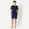image:imageAmazon Essentials Mens CottonModal Pajama Set Short Sleeve TShirt and ShortsNavy