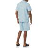 image:imageAmazon Essentials Mens Lightweight Woven Cotton Poplin Loungewear Shorts Pyjama Set with Notch CollarBlue Geo Print